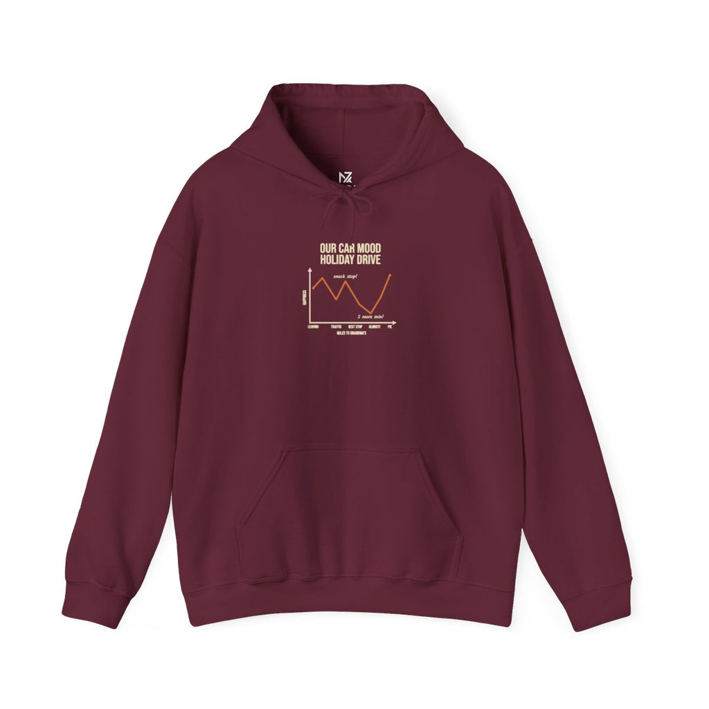 Funny Graph Shirt Hoodie - Maroon product photo | MR7ART