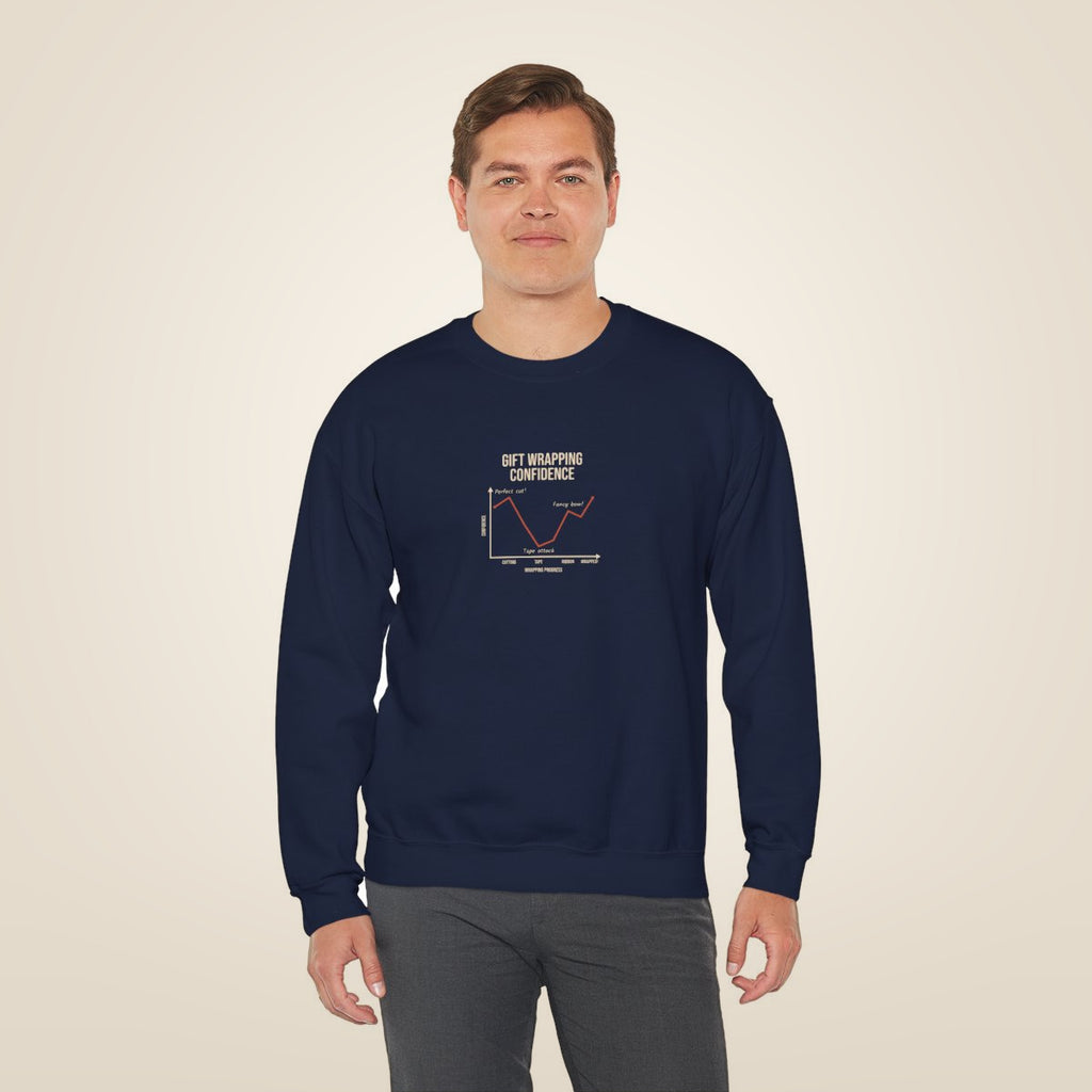 Funny Graph Shirt Sweatshirt - Navy worn by a model | MR7ART