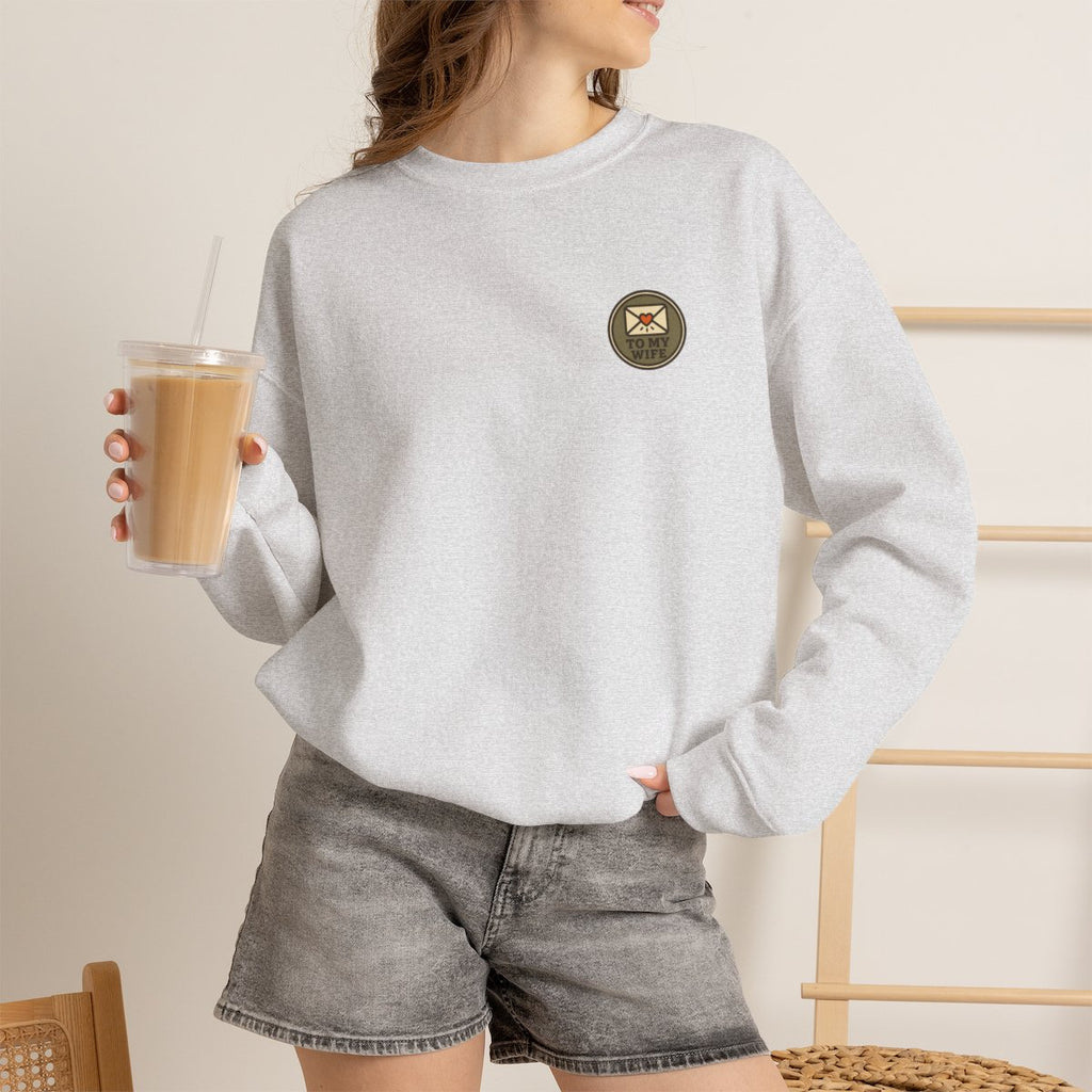 Thanksgiving Gift Wife Sweatshirt - Ash worn by a model | MR7ART