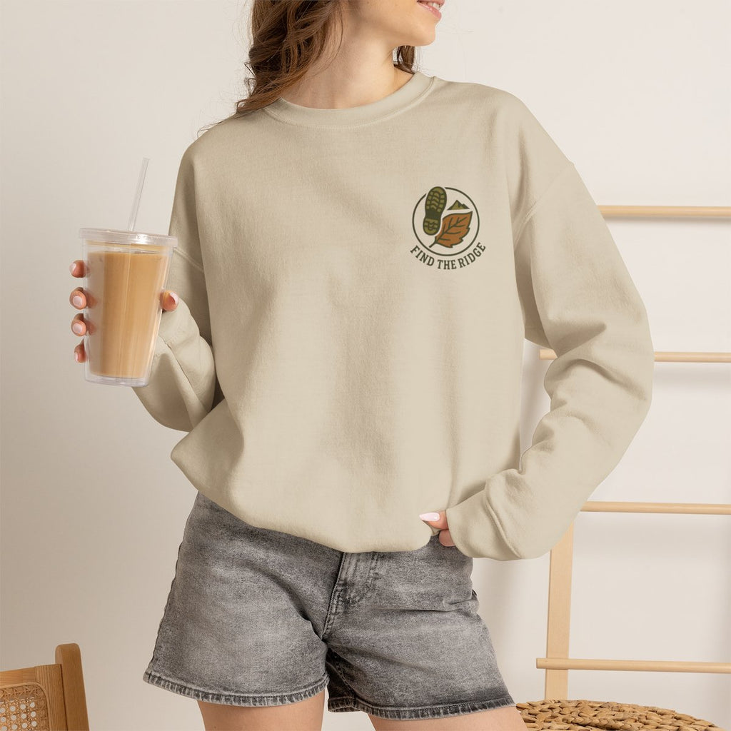 Hiking Sweatshirt - Sand worn by a model | MR7ART