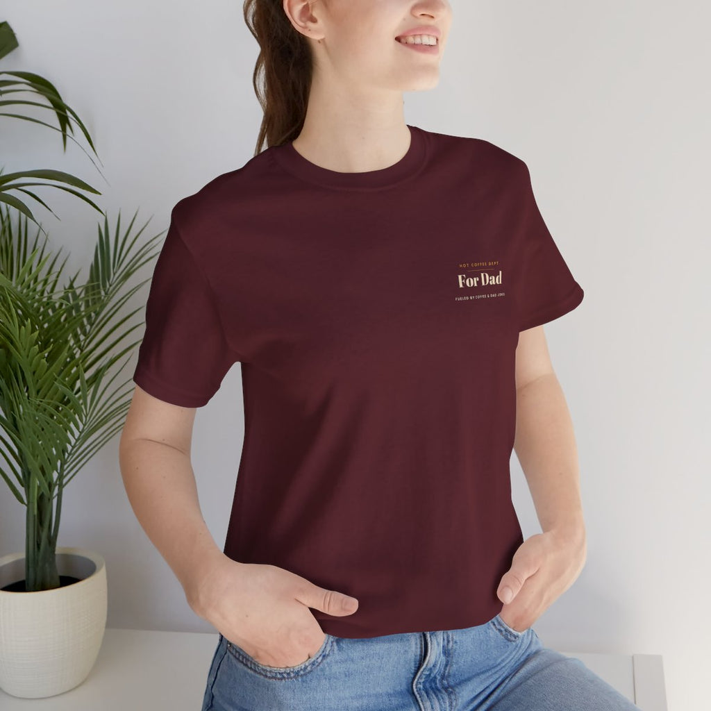 Dad Gift Tee - Maroon worn by a model | MR7ART