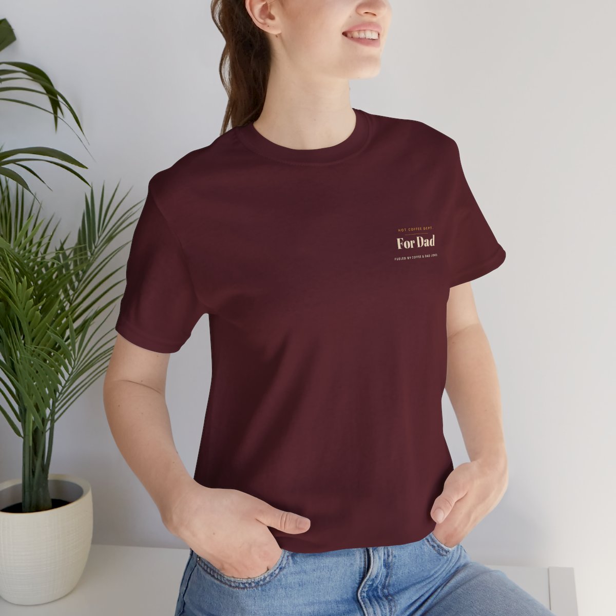 Dad Gift Tee - Maroon worn by a model | MR7ART