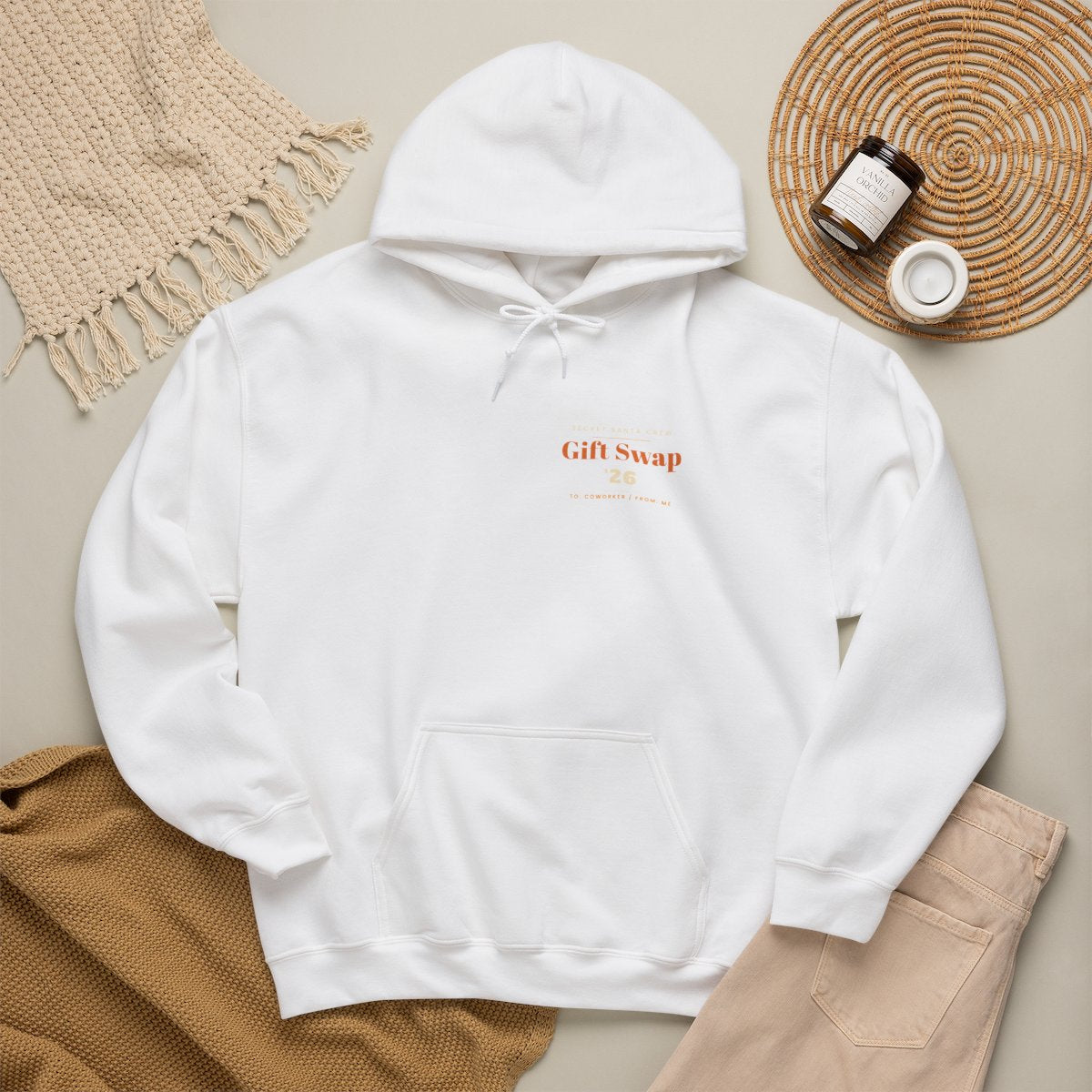 Secret Santa Hoodie - White product photo | MR7ART