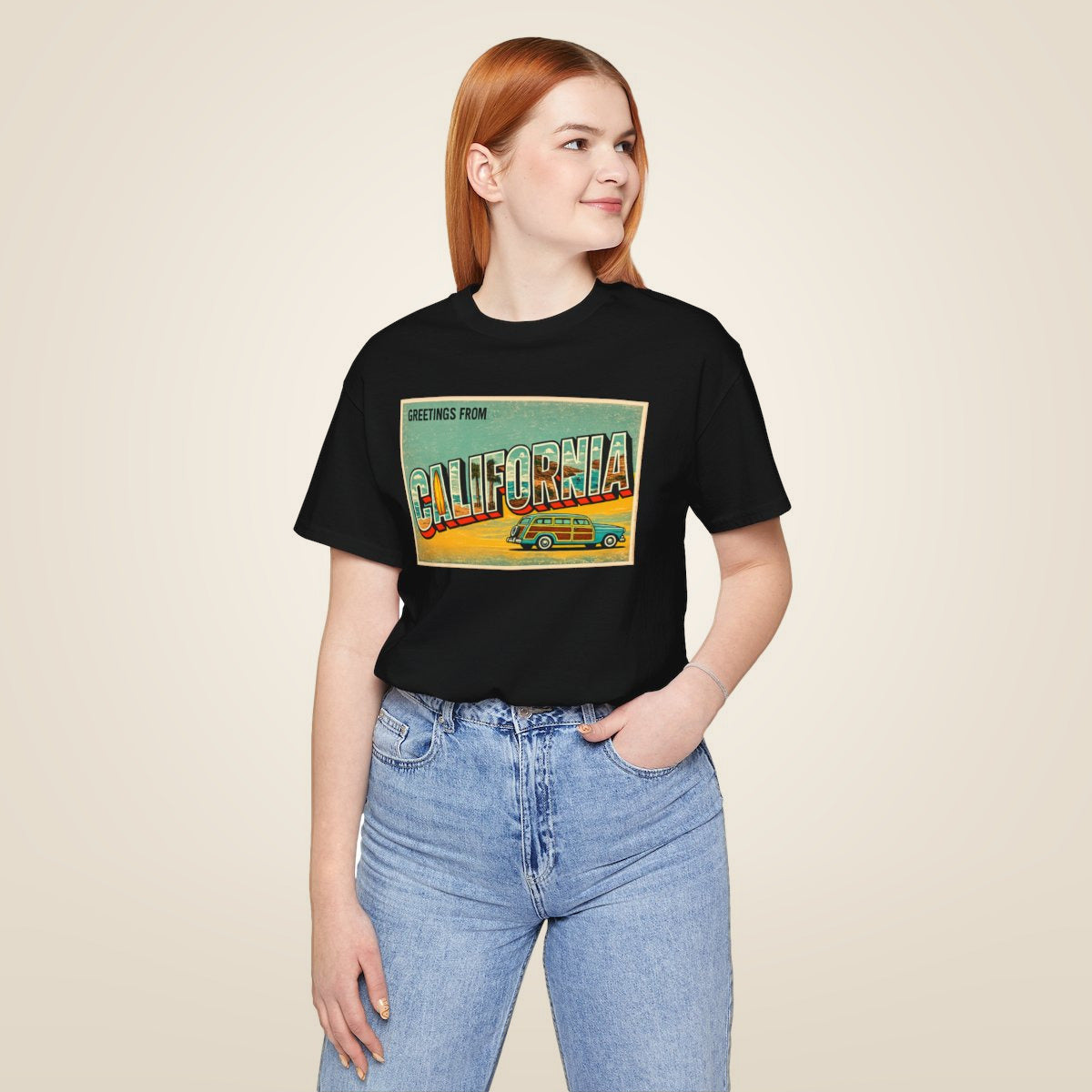 Unisex Jersey Short Sleeve Tee - Black worn by a model | MR7ART