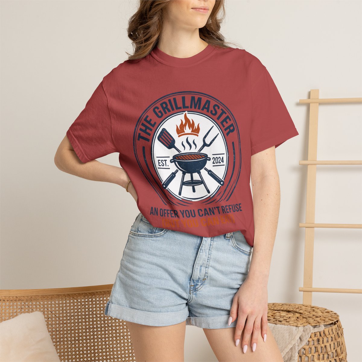 The Grillmaster T-shirt - Crimson product photo | MR7ART