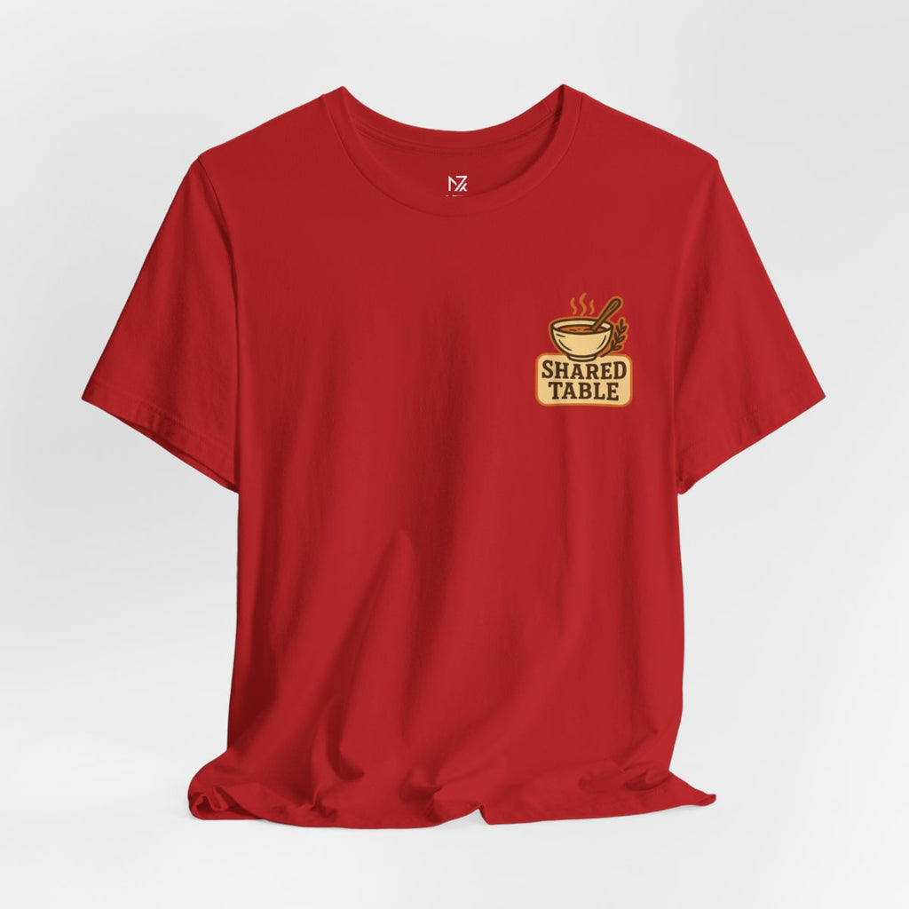 Friendsgiving Tee - Red flat lay | MR7ART