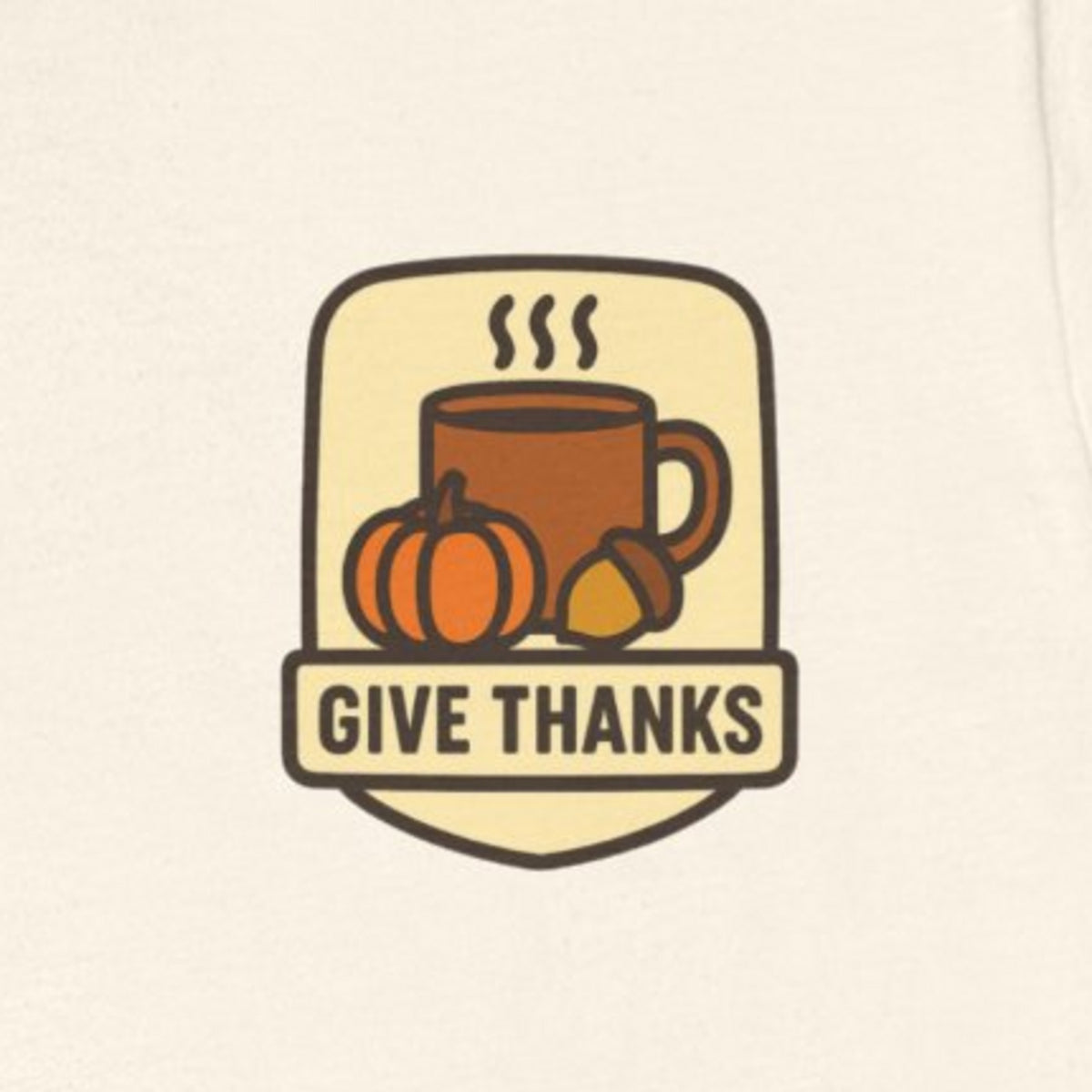 Thanksgiving Tee - Natural worn by a model | MR7ART