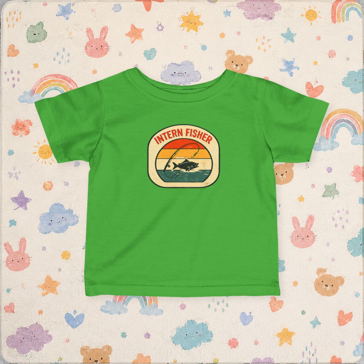 Baby tee, Intern Fisher Vintage Sunset badge Infant Tee, - Apple product photo | MR7ART
