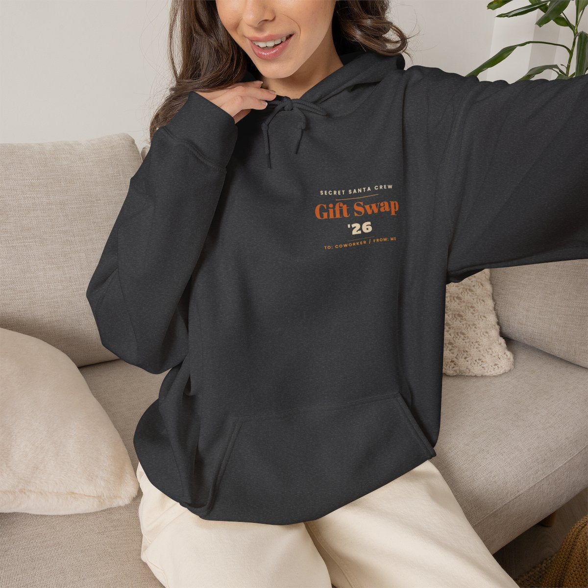 Secret Santa Hoodie - Dark Heather product photo | MR7ART