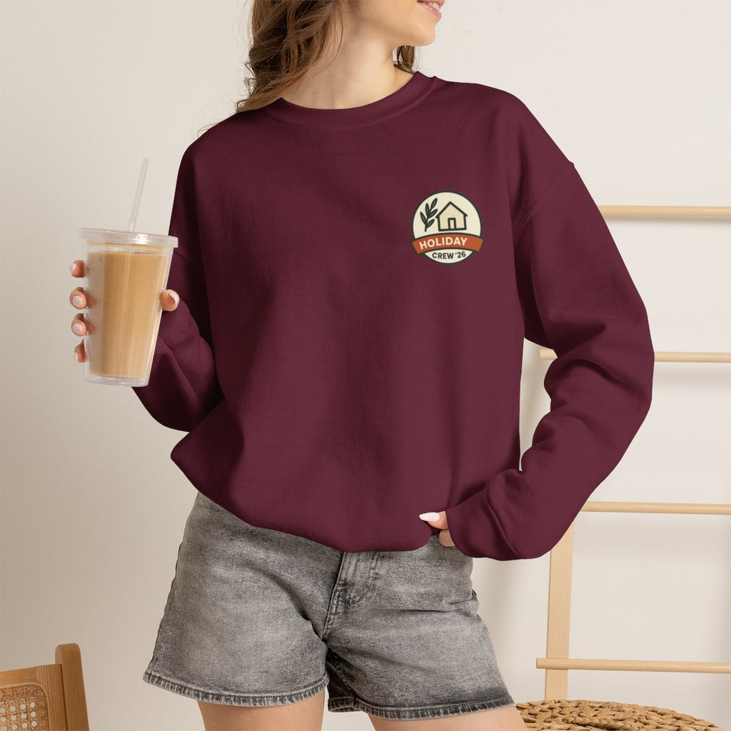 Family Holiday Matching Sweatshirt - Maroon worn by a model | MR7ART