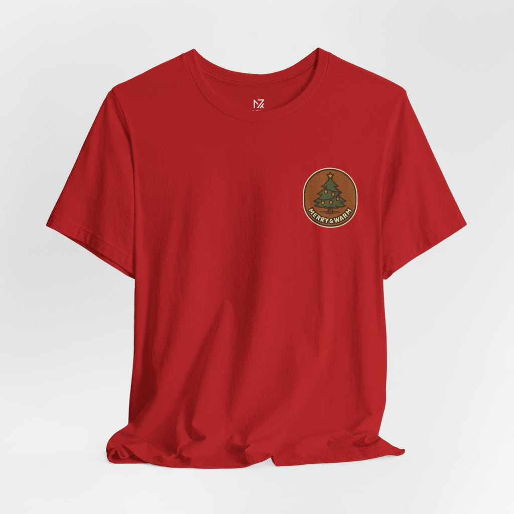 Christmas Tree Tee - Red flat lay | MR7ART