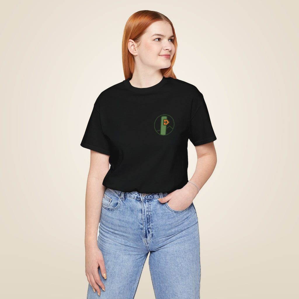 Hiking Tee - Black worn by a model | MR7ART