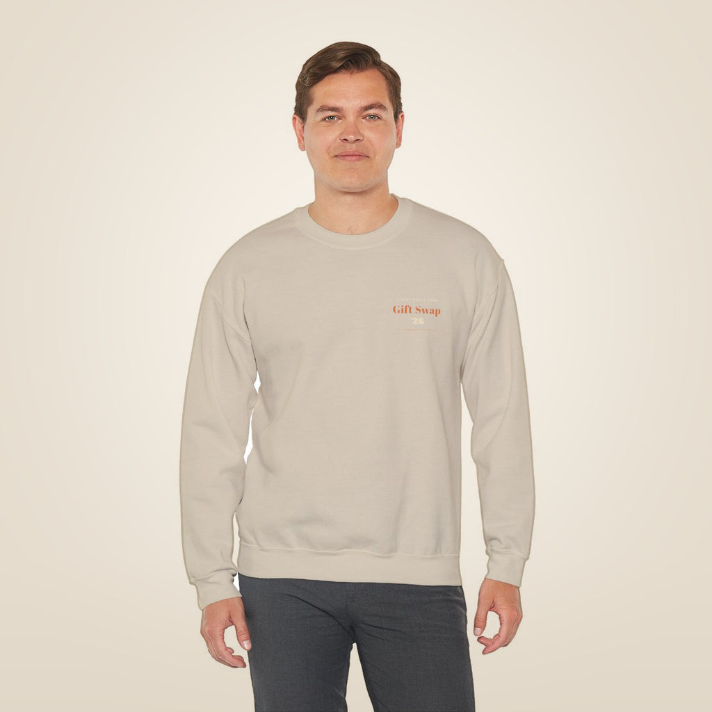 Secret Santa Sweatshirt - Sand worn by a model | MR7ART