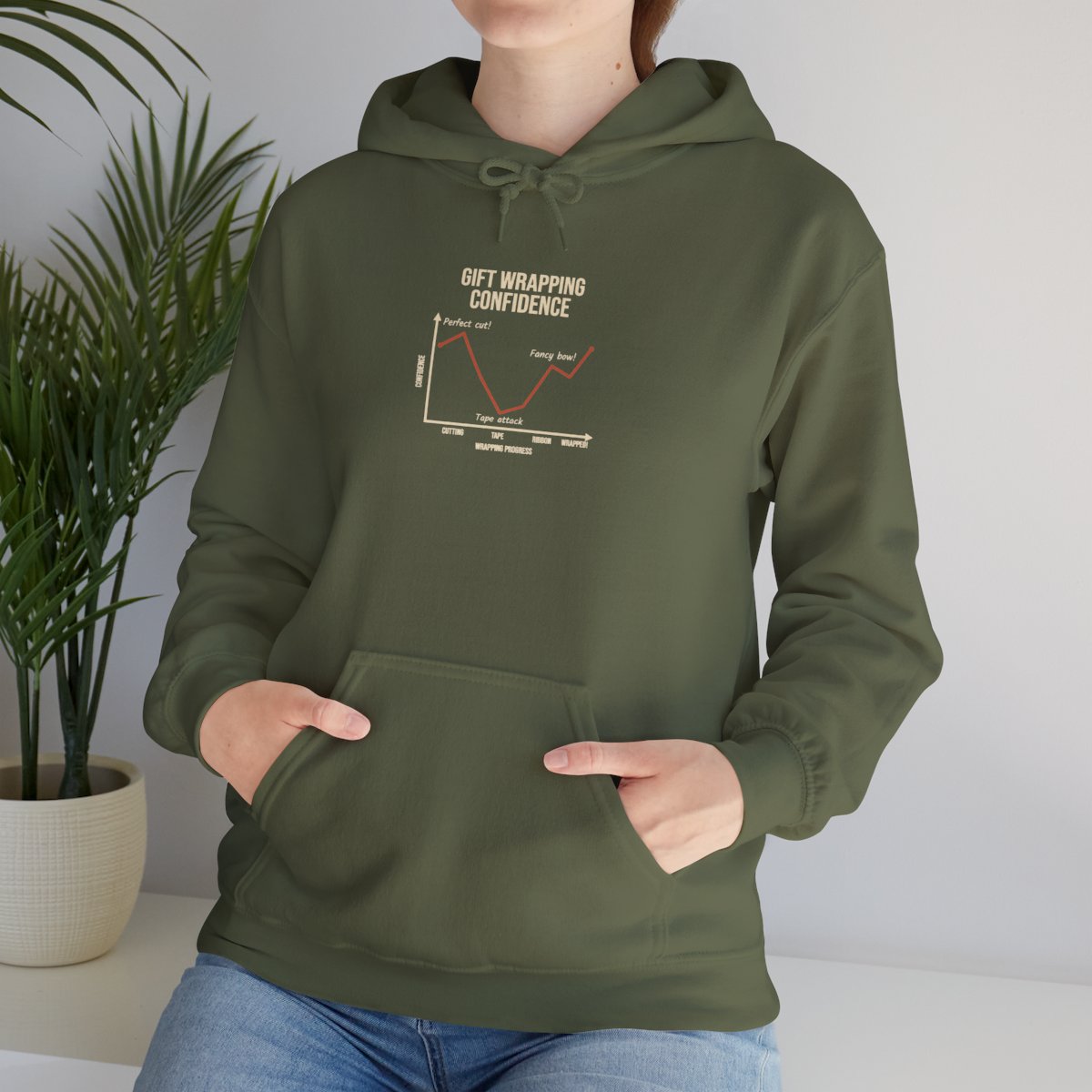 Funny Graph Shirt Hoodie - Military Green product photo | MR7ART