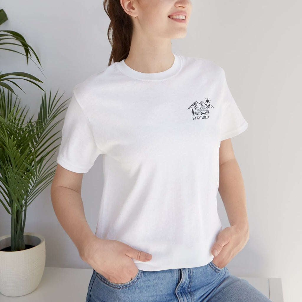 Mountain Landscape tee - White worn by a model | MR7ART