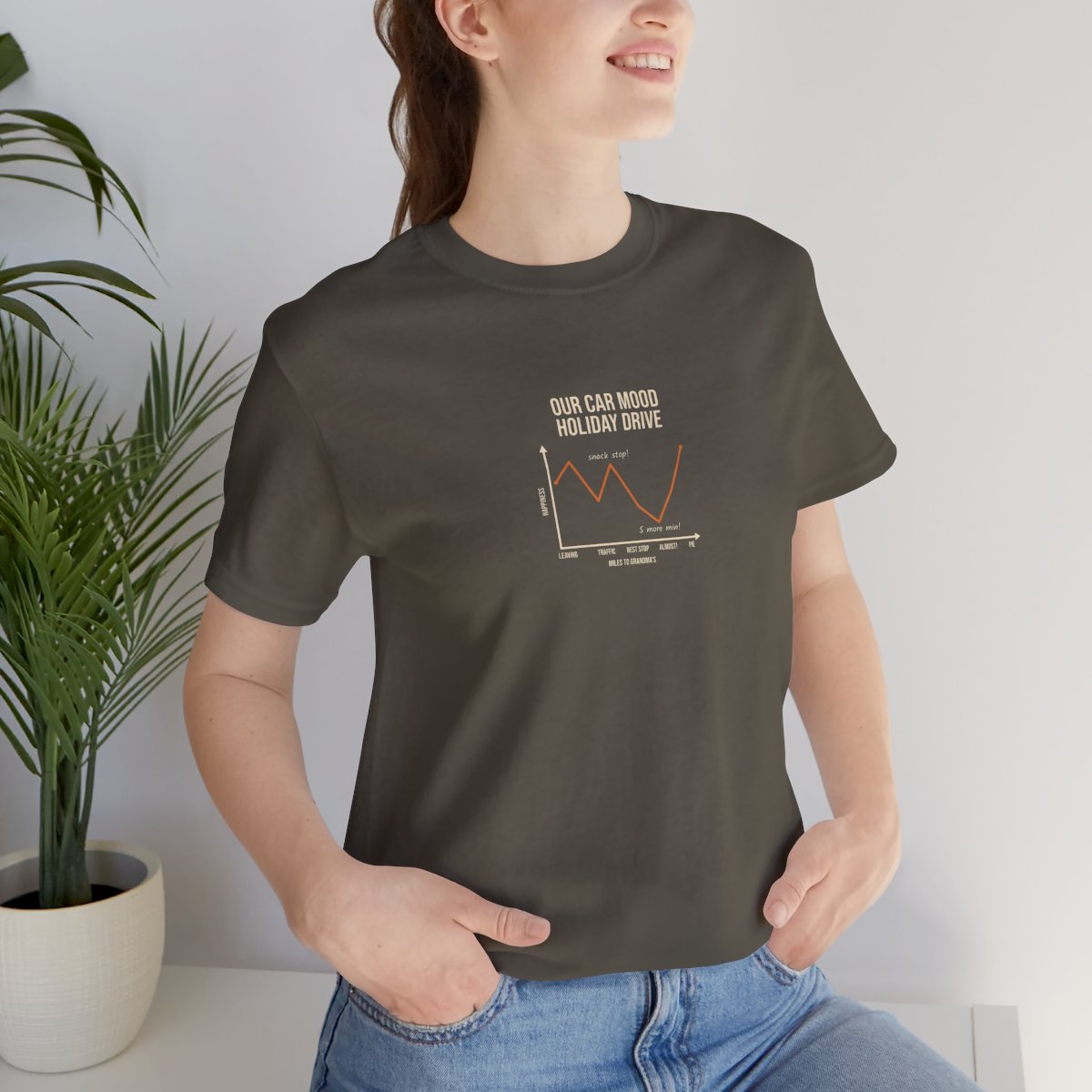 Funny Graph Shirt Tee - Army worn by a model | MR7ART