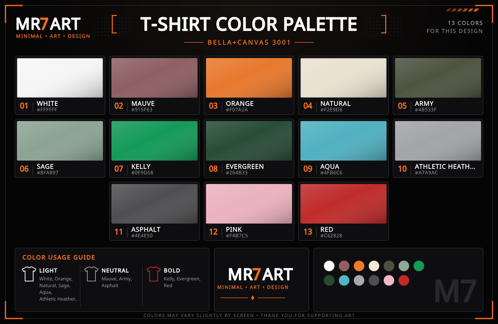Mountain Landscape tee - color palette | MR7ART