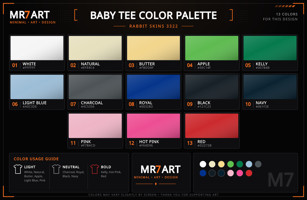 Baby tee, Intern Fisher Vintage Sunset badge Infant Tee, - color palette | MR7ART