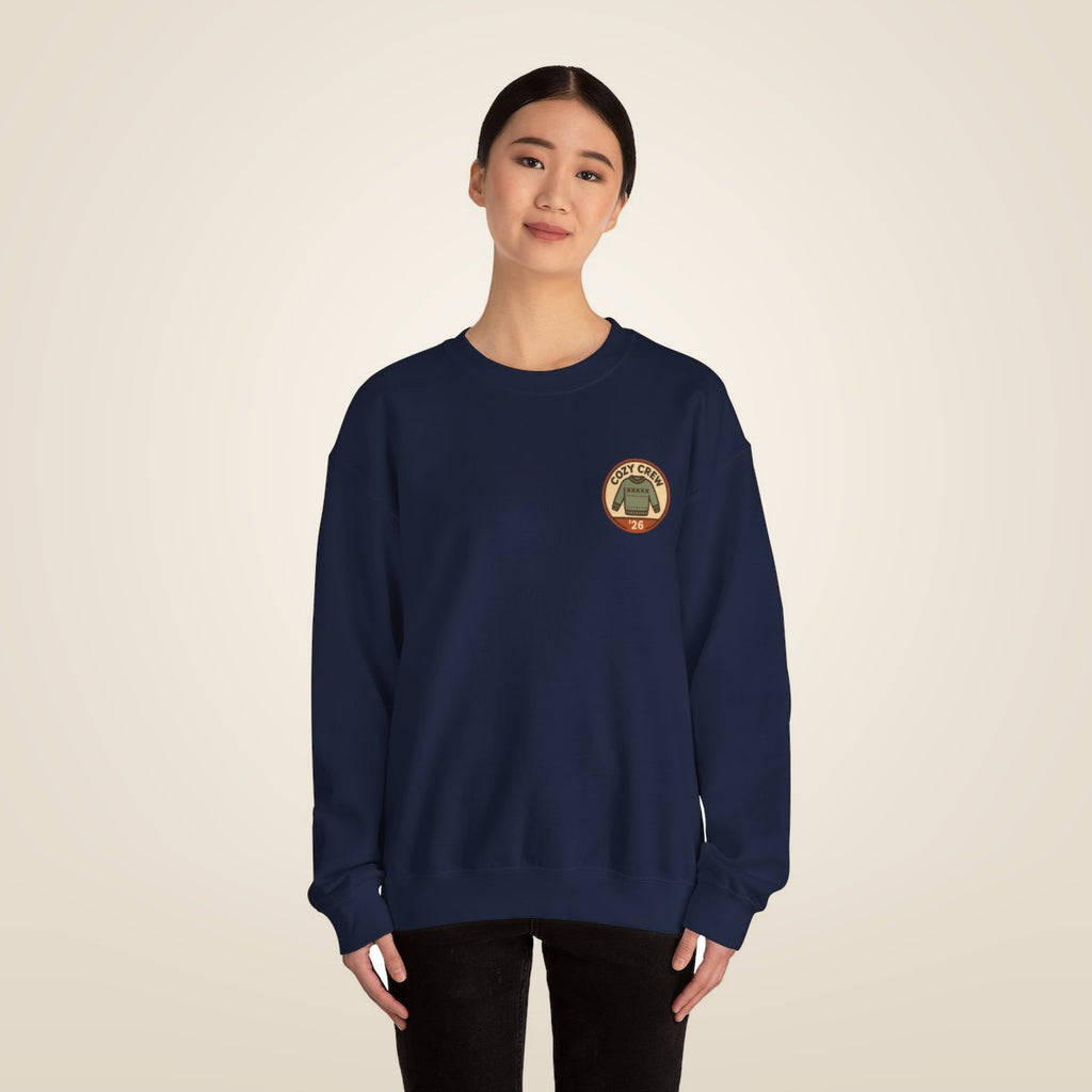 Matching Family Christmas Sweatshirt - Navy worn by a model | MR7ART