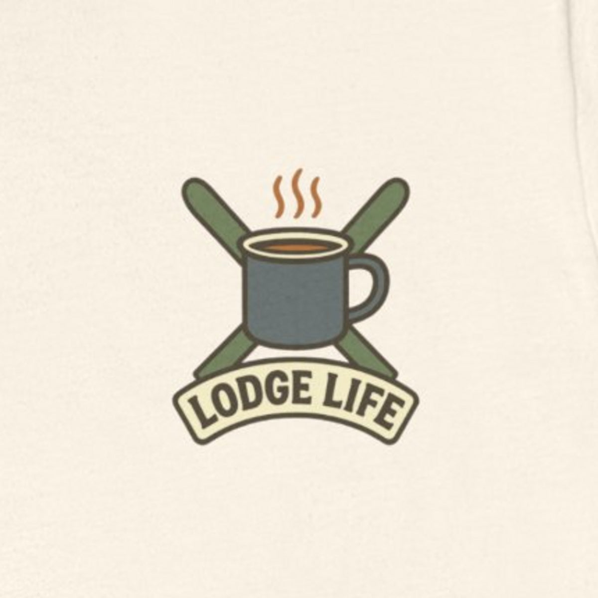 Ski Lodge Tee - Natural worn by a model | MR7ART