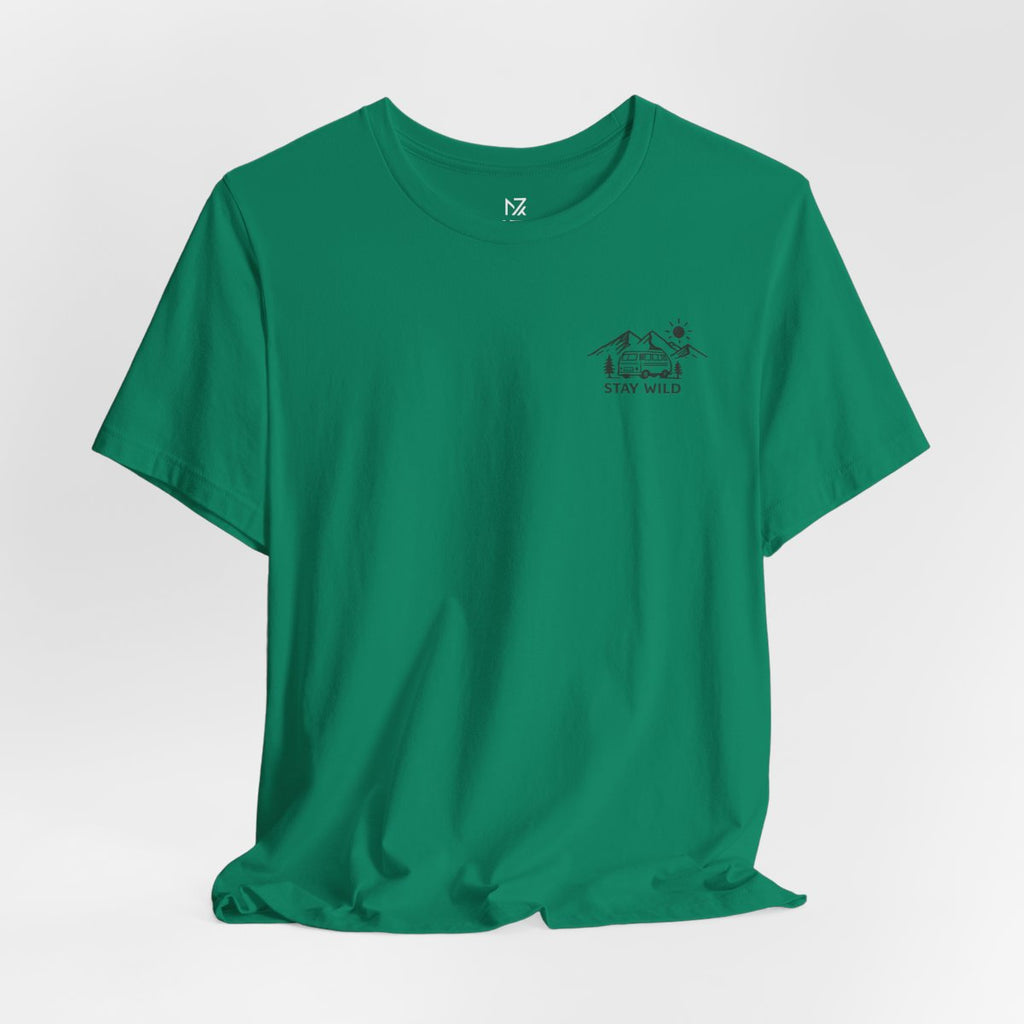 Mountain Landscape tee - Kelly flat lay | MR7ART