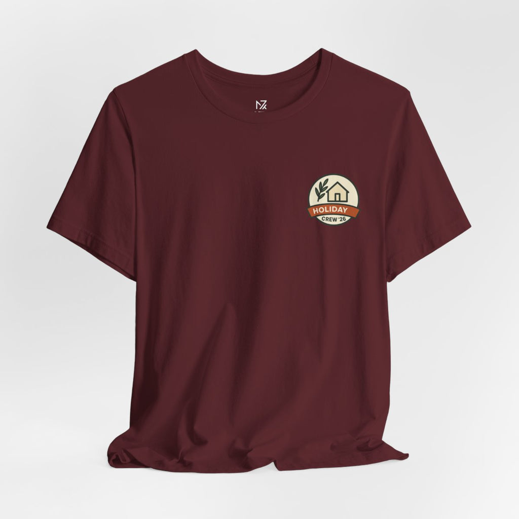 Family Holiday Matching Tee - Maroon flat lay | MR7ART