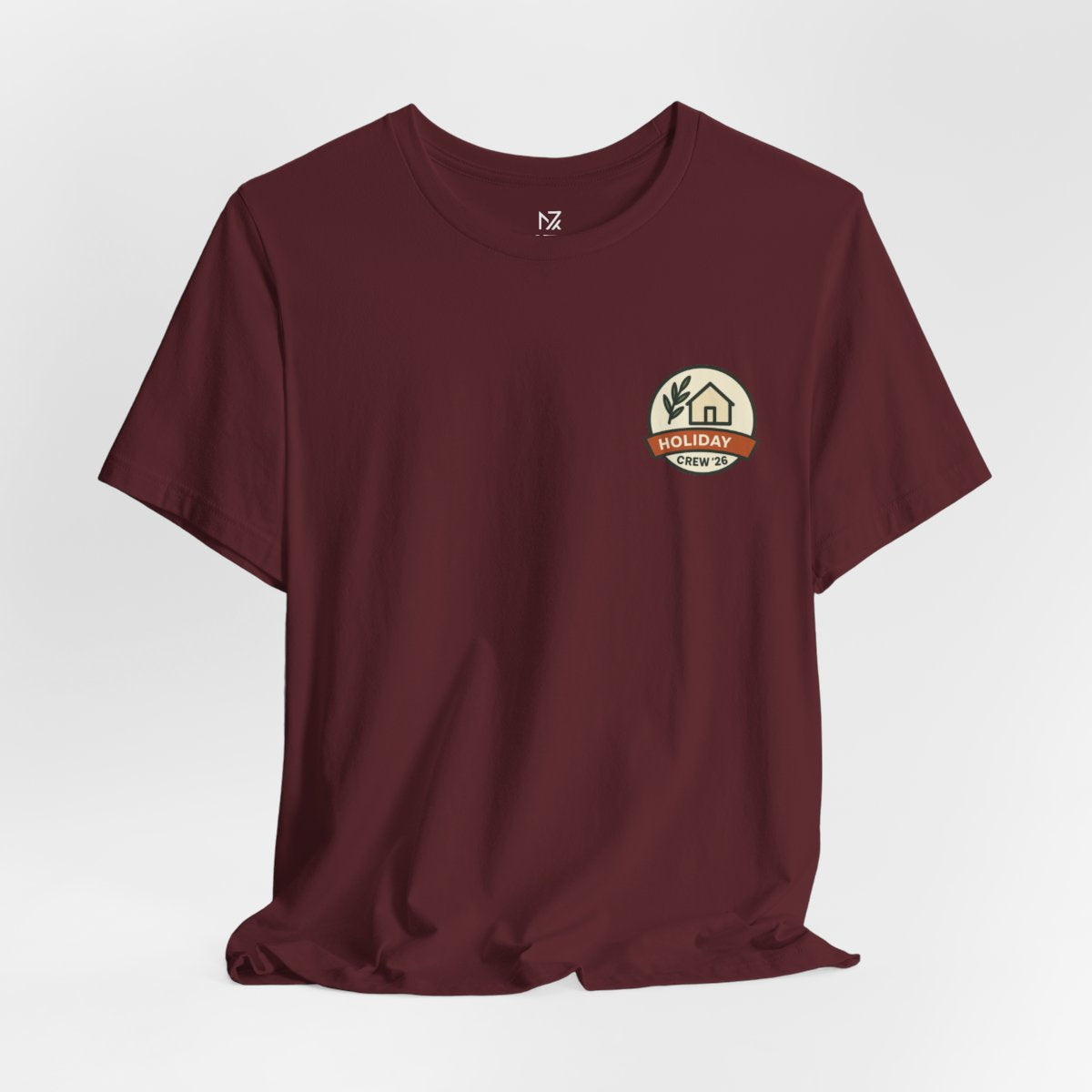 Family Holiday Matching Tee - Maroon flat lay | MR7ART