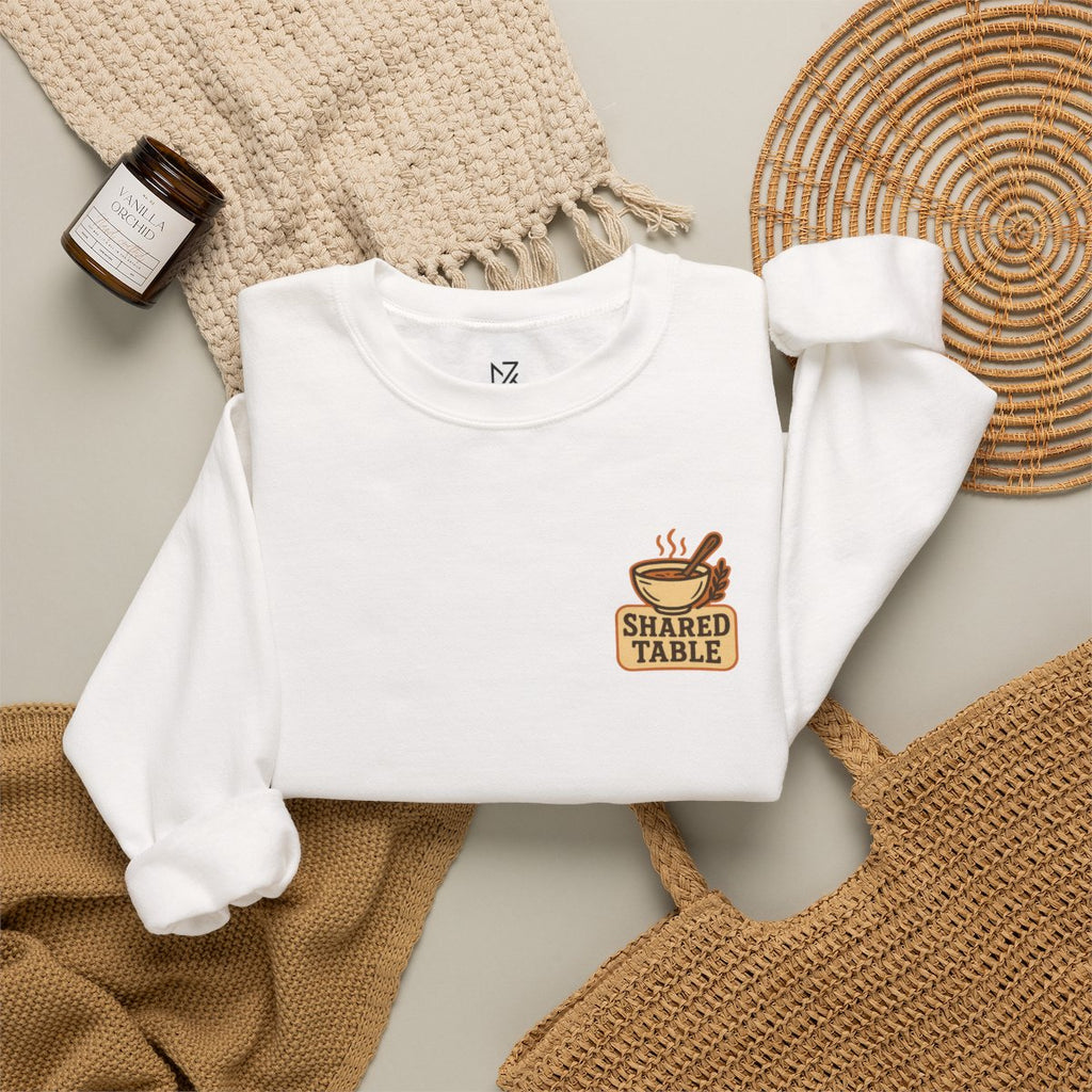 Friendsgiving Sweatshirt - White folded flat lay | MR7ART