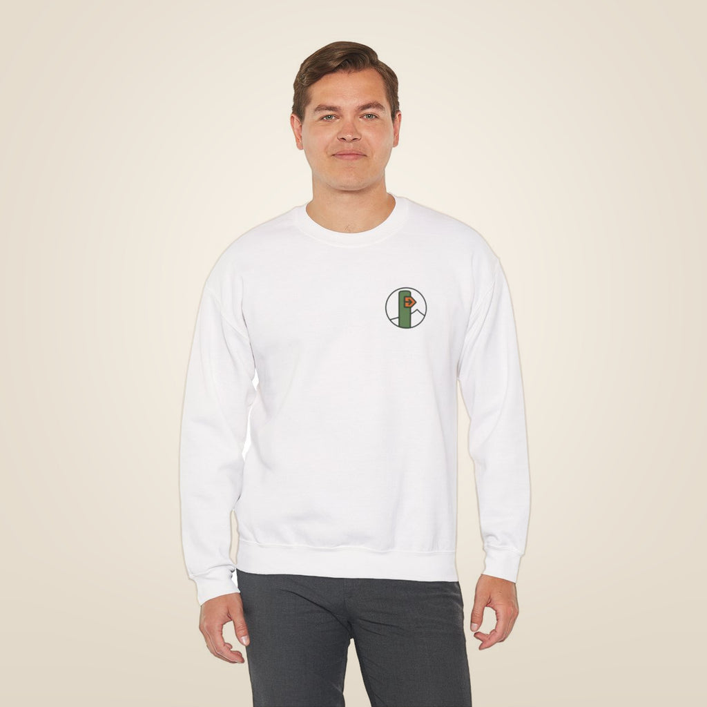 Hiking Sweatshirt - White worn by a model | MR7ART