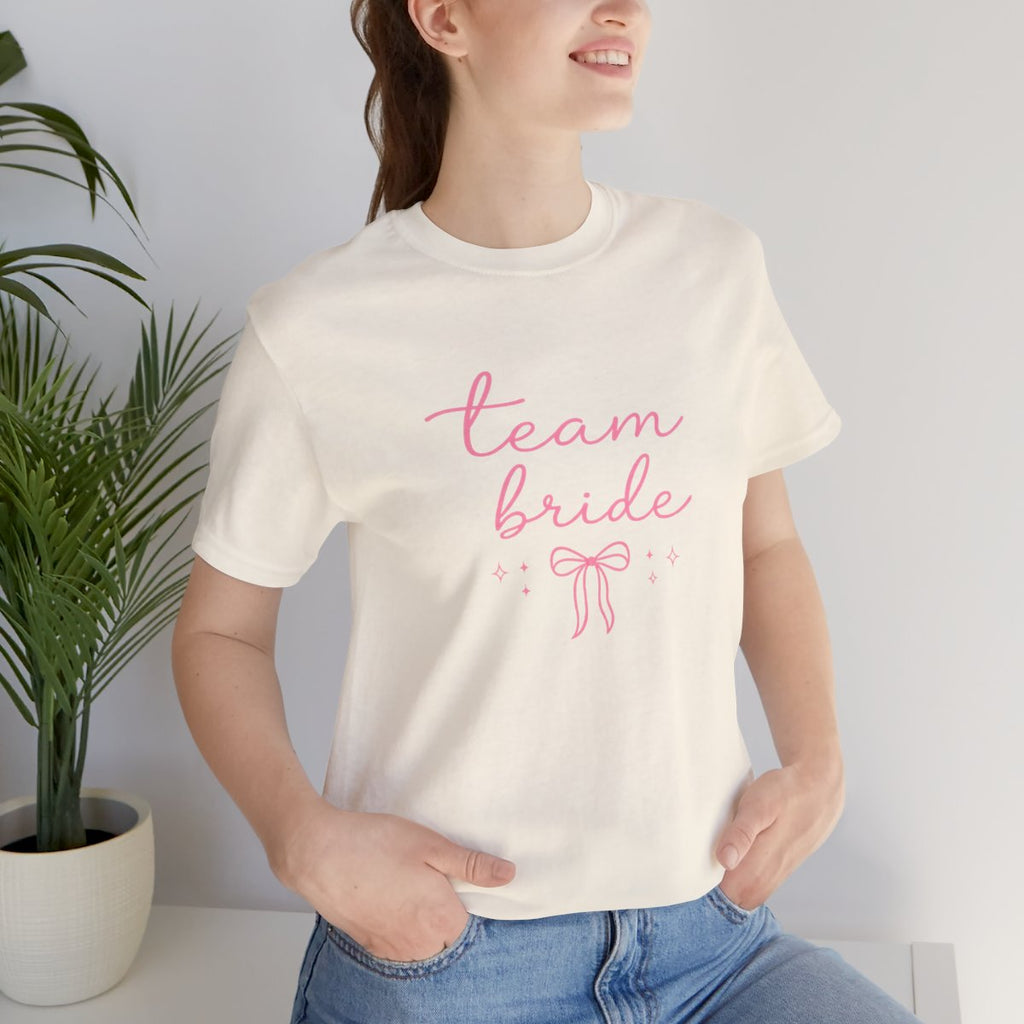 Team Bride tee - Natural worn by a model | MR7ART