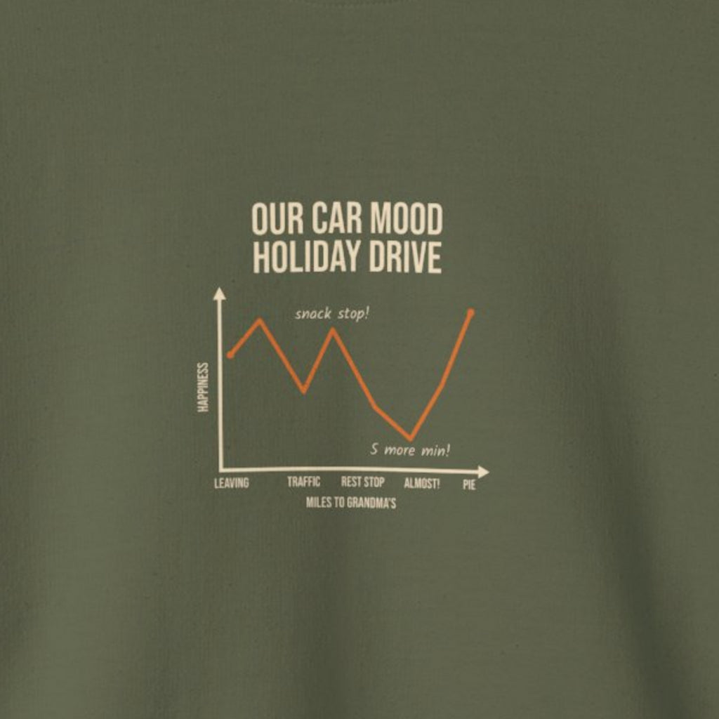 Funny Graph Shirt Sweatshirt - Military Green worn by a model | MR7ART