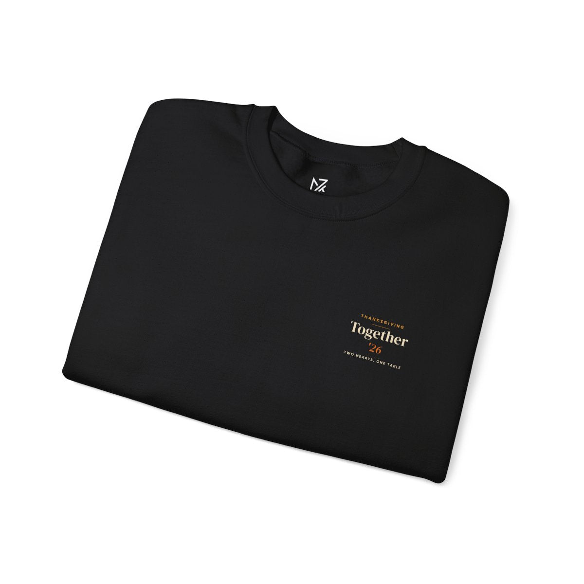 Couples Thanksgiving Sweatshirt - Black worn by a model | MR7ART