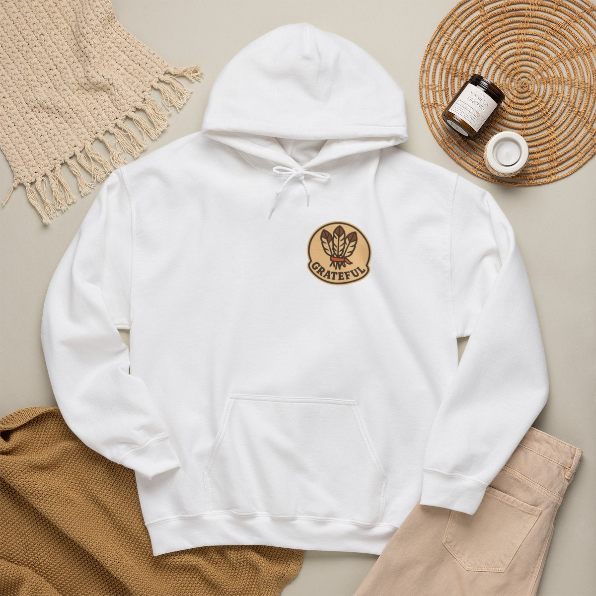 Thanksgiving Hostess Gift Hoodie - White product photo | MR7ART