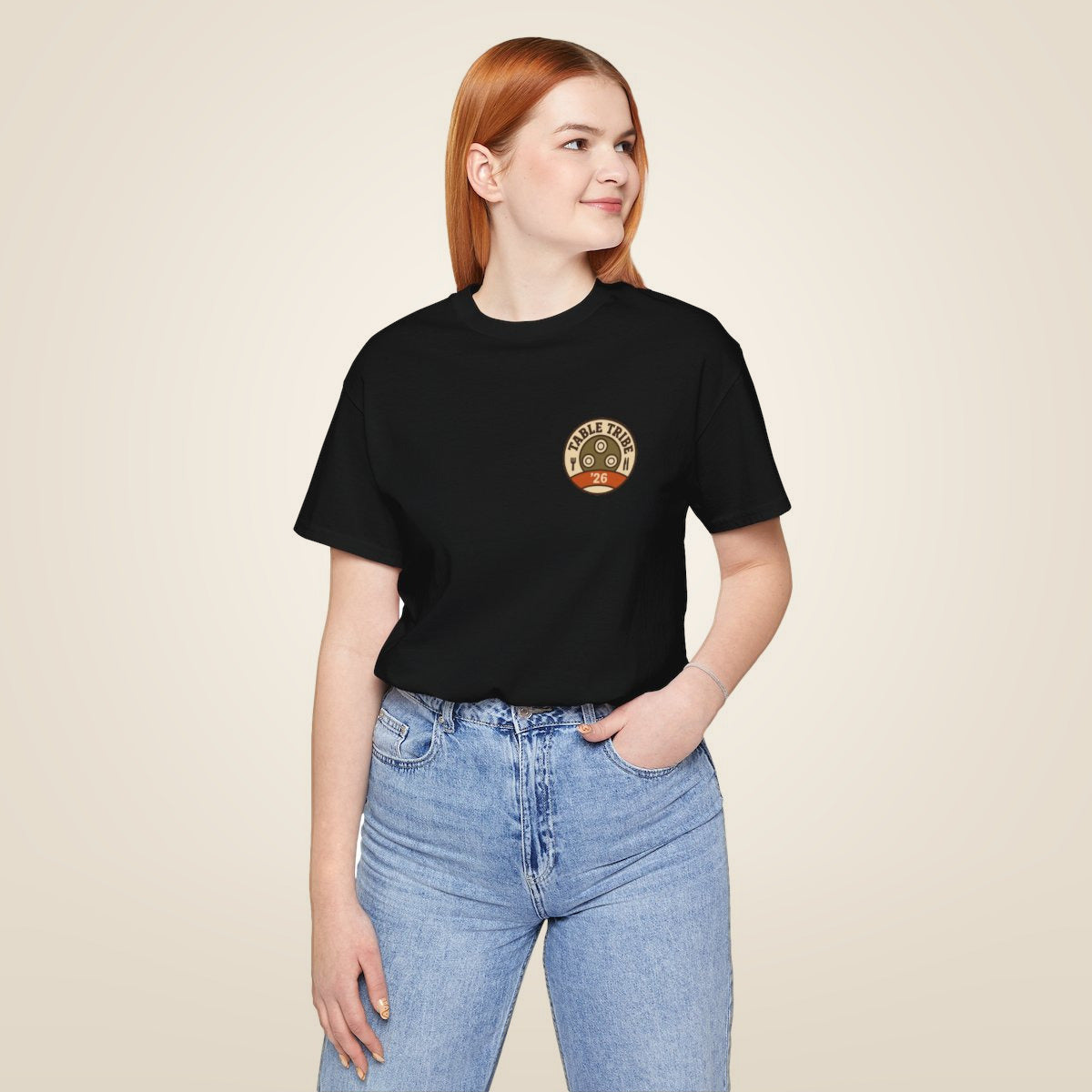 Family Reunion Tee - Black worn by a model | MR7ART