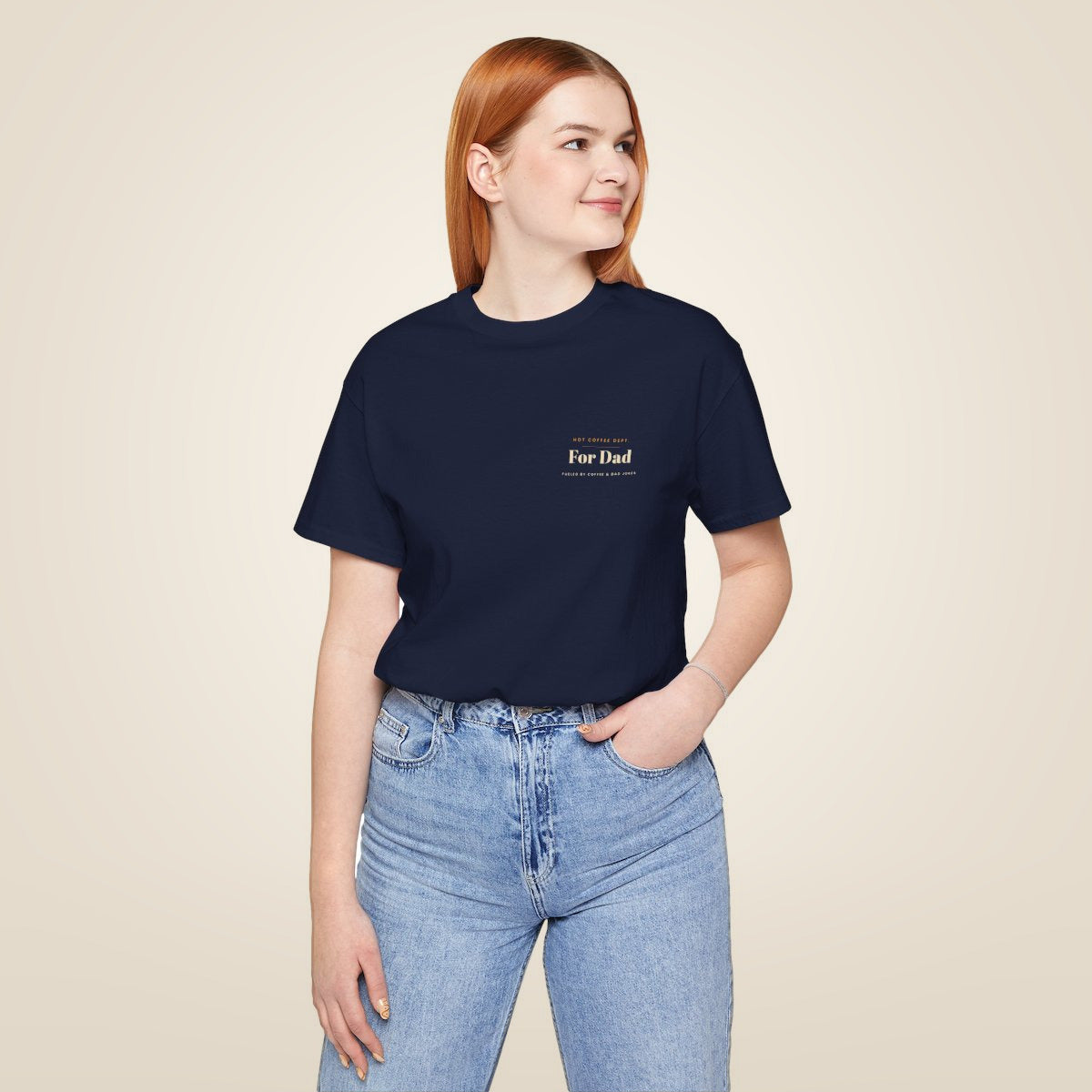 Dad Gift Tee - Navy worn by a model | MR7ART