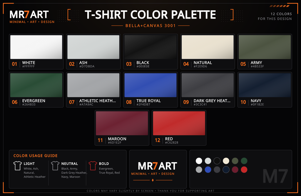 Holiday Gift Tee - color palette | MR7ART